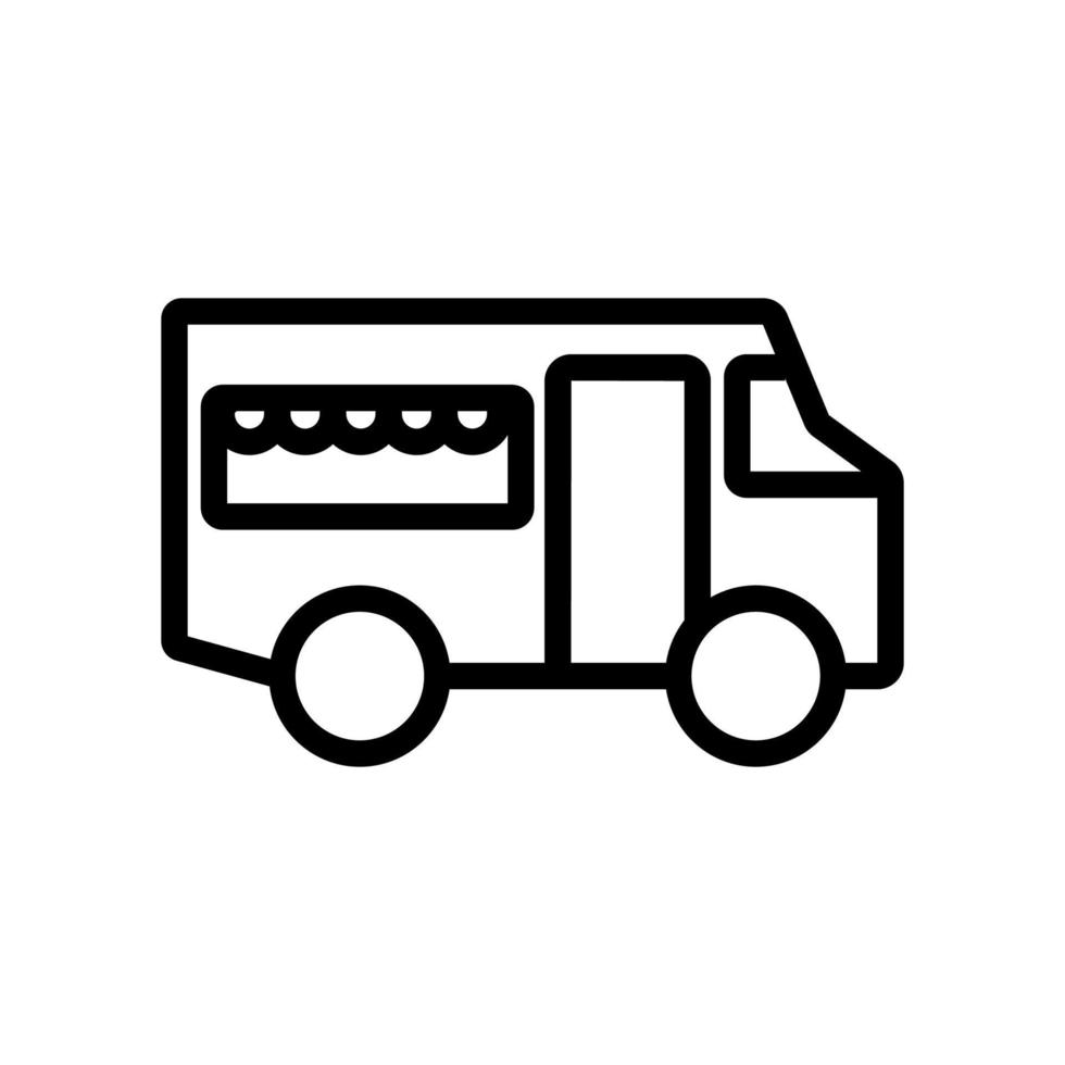 vettore icona camion cibo. illustrazione del simbolo del contorno isolato