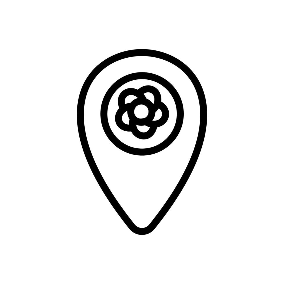 illustrazione del profilo vettoriale dell'icona del contrassegno di posizione gps del negozio di fiori