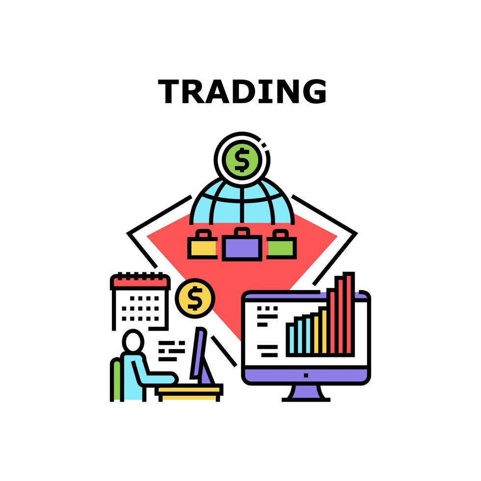 illustrazione di colore di concetto di vettore di commercio di affari