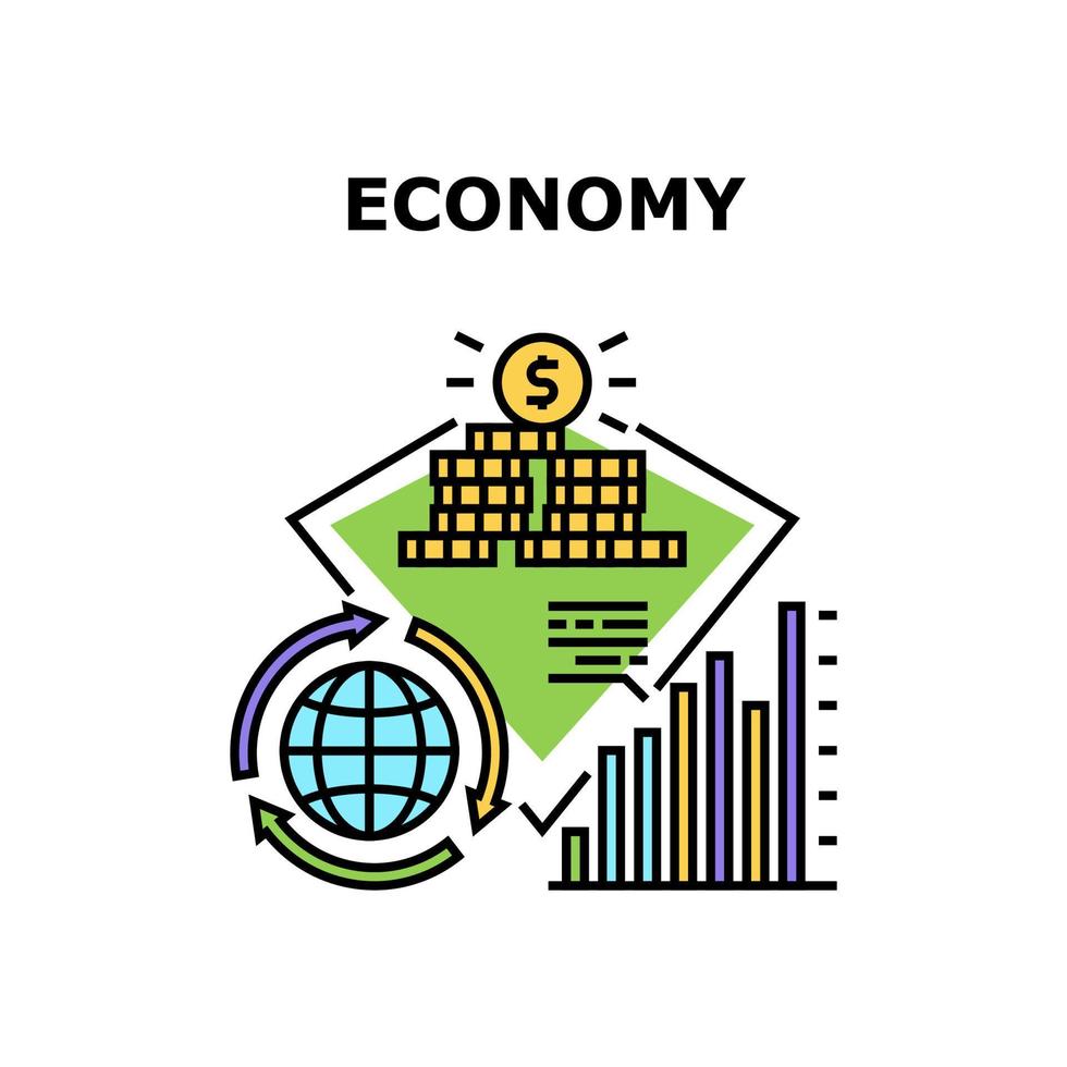 economia finanza concetto vettoriale illustrazione a colori