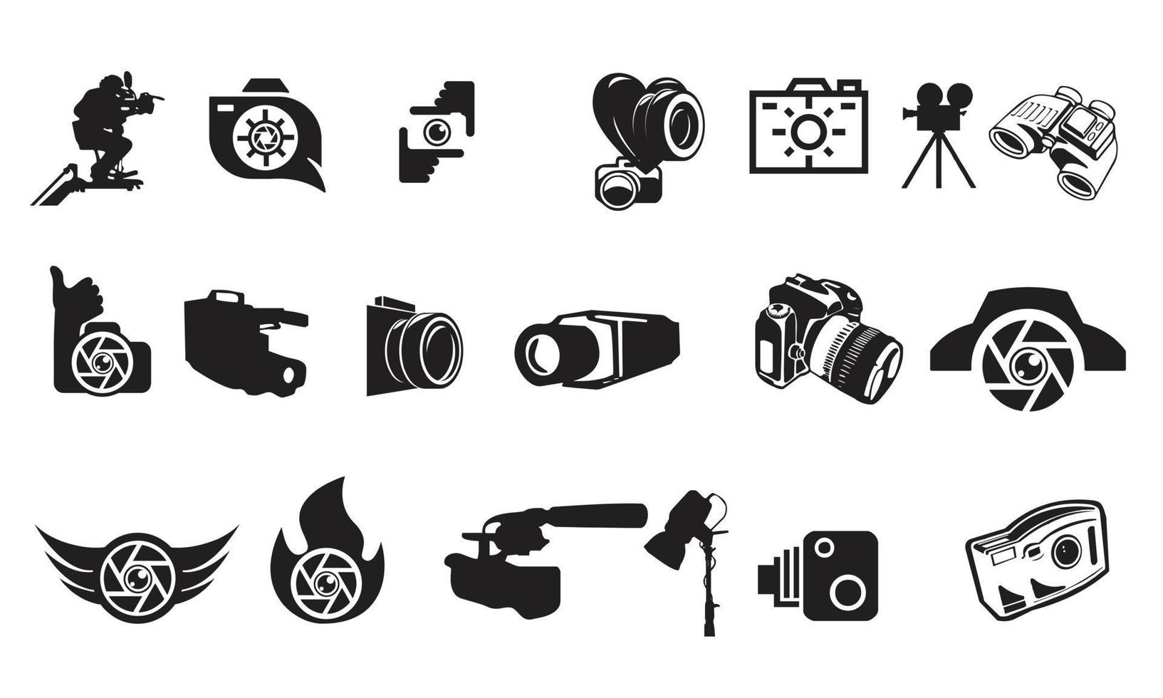 collezione di silhouette vettoriali per fotocamera digitale
