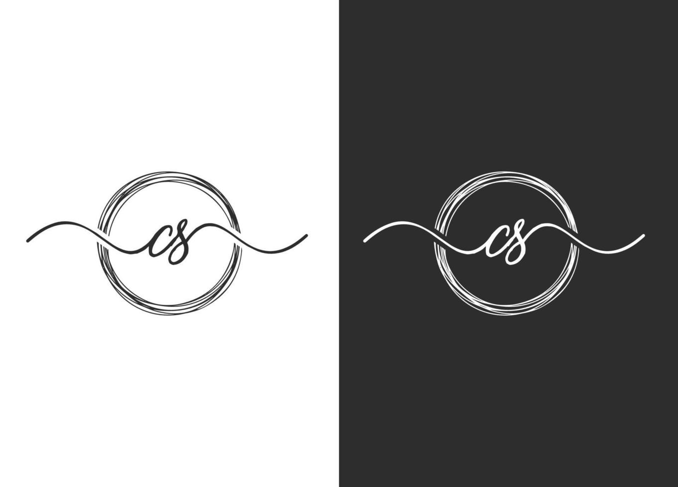 modello di progettazione logo lettera cs minimalista vettore