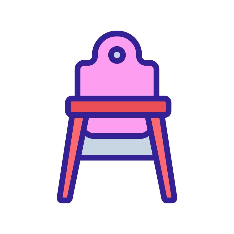 illustrazione del contorno vettoriale dell'icona della sedia per bambini in plastica semplice