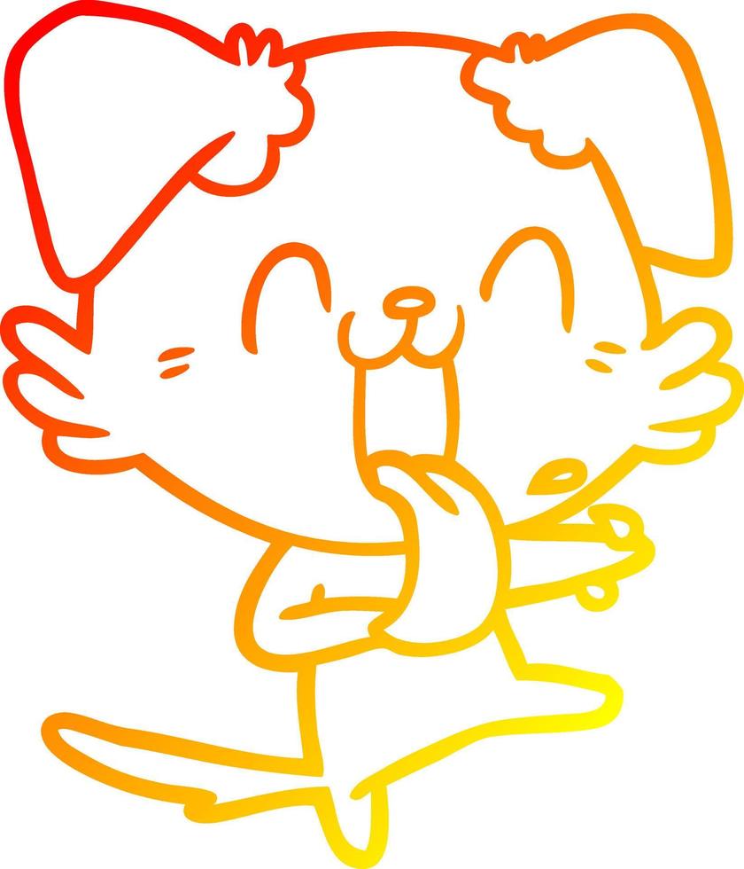 caldo gradiente disegno cartone animato cane ansimante vettore