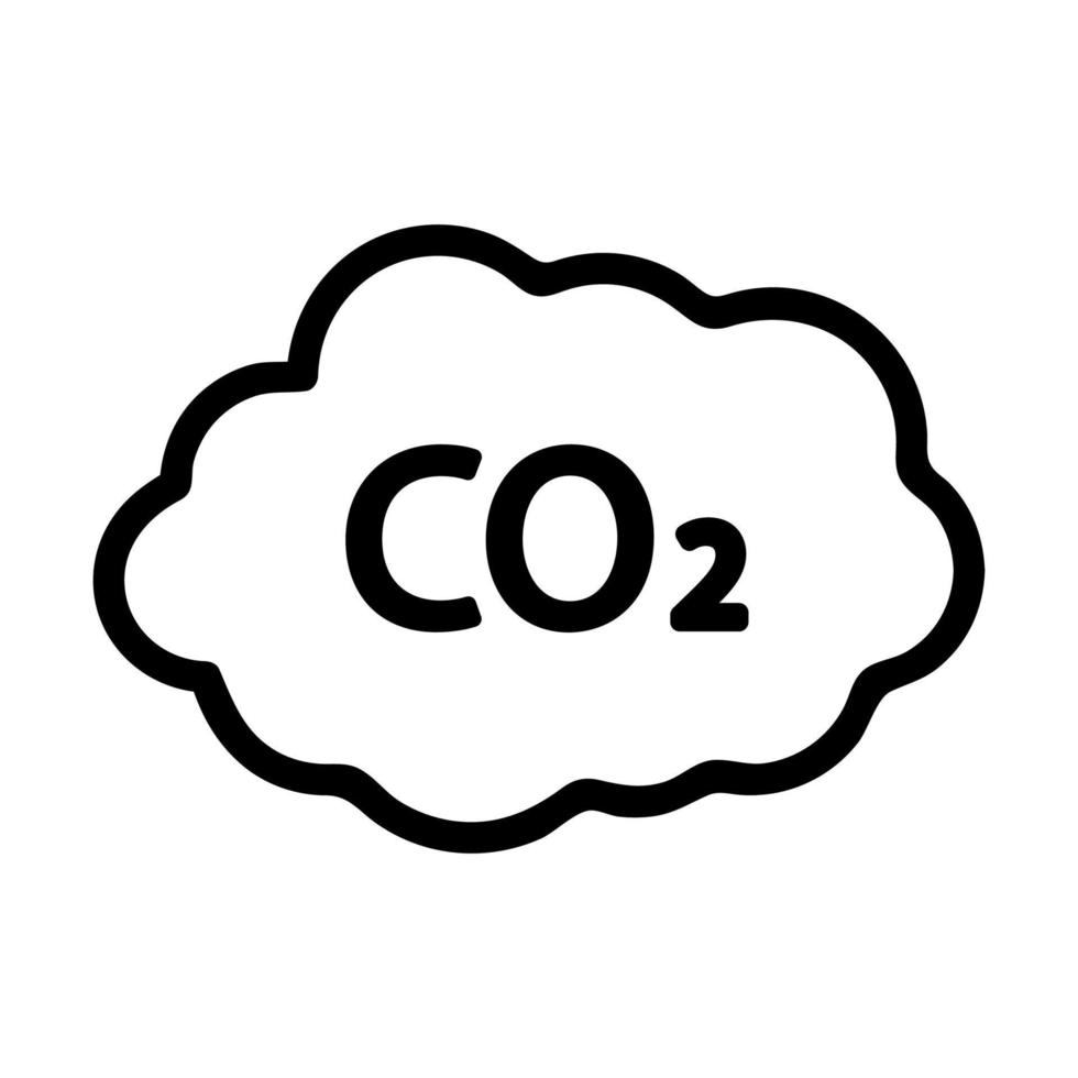 vettore icona anidride carbonica. illustrazione del simbolo del contorno isolato