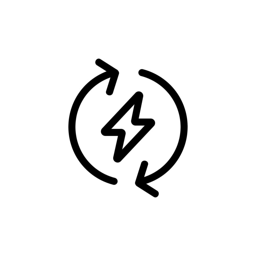 la ripresa del vettore icona dell'elettricità. illustrazione del simbolo del contorno isolato