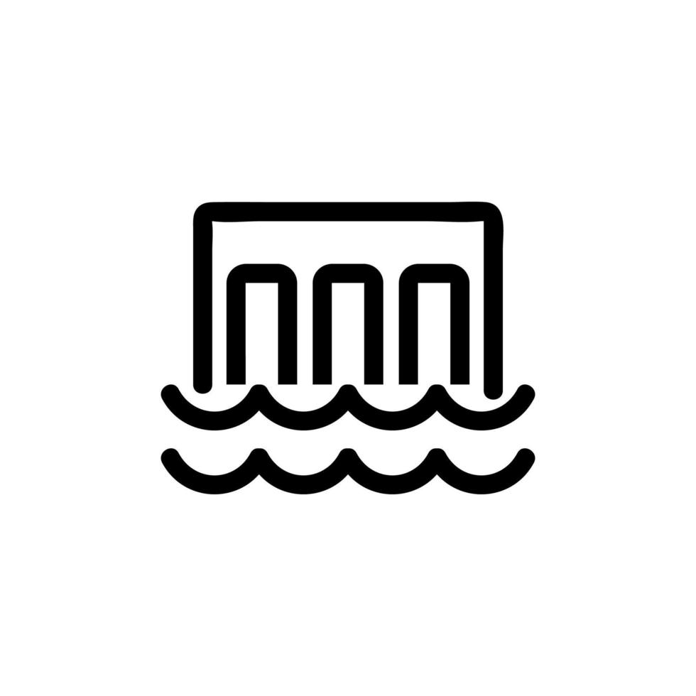 vettore icona centrale idroelettrica. illustrazione del simbolo del contorno isolato