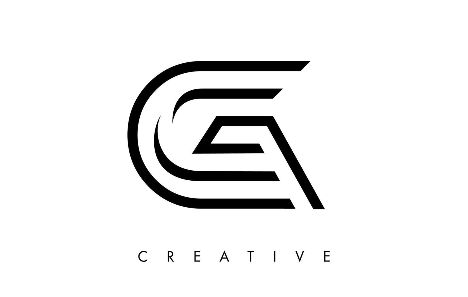 g lettera logo monogramma con linee bianche e nere e design minimalista vettoriale
