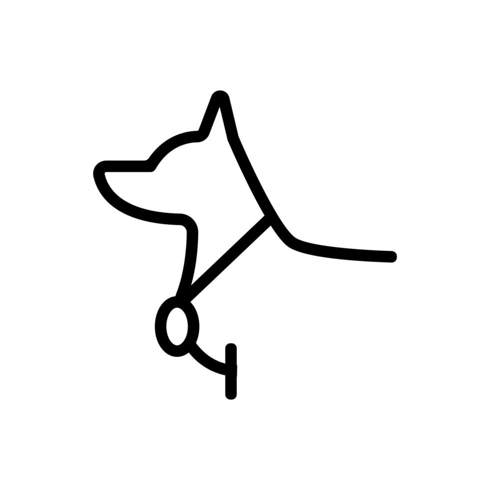 cane con medaglia premio icona vettore illustrazione del profilo