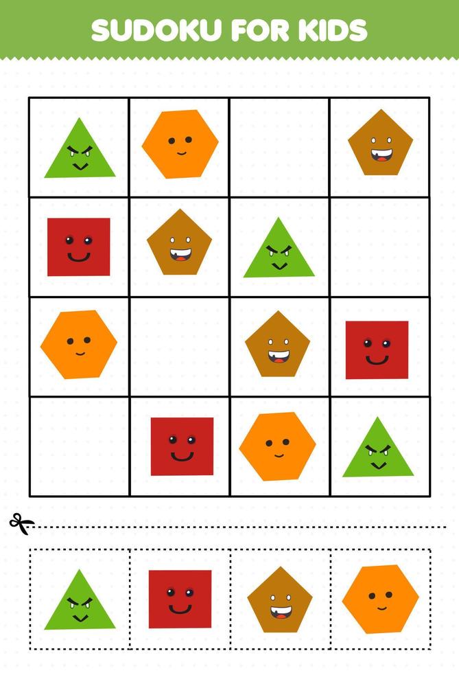 Gioco educativo per bambini sudoku per bambini con immagini di