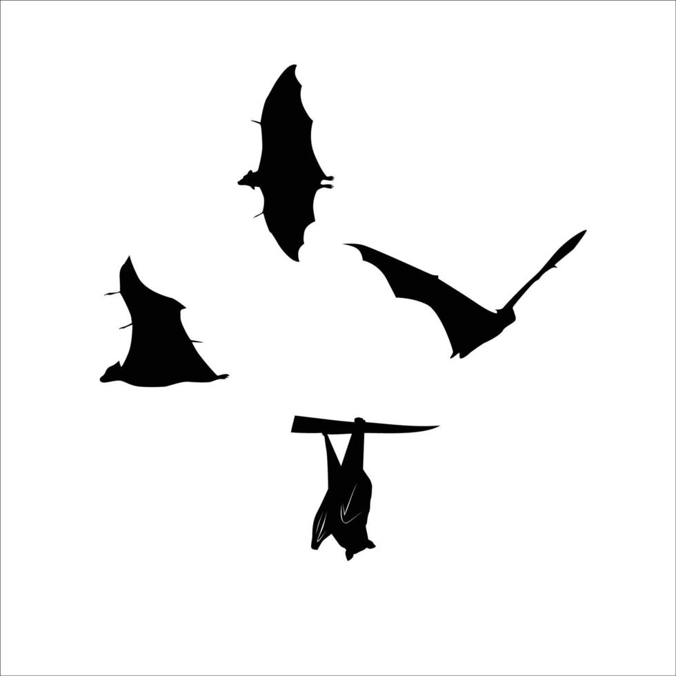 illustrazione vettoriale della siluetta del pipistrello. segno e simbolo dell'animale notturno