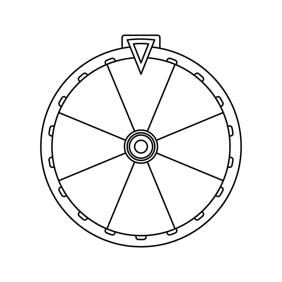 Pagina da colorare con ruota della fortuna per bambini vettore