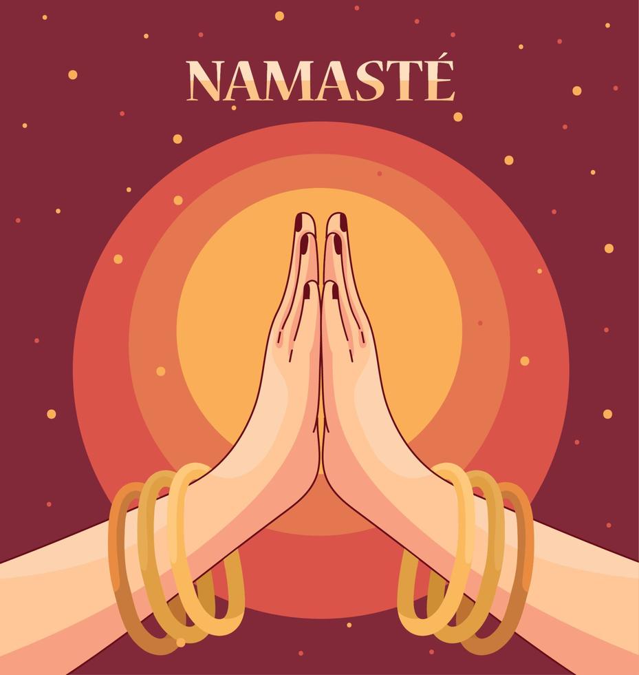 gesto delle mani namaste vettore