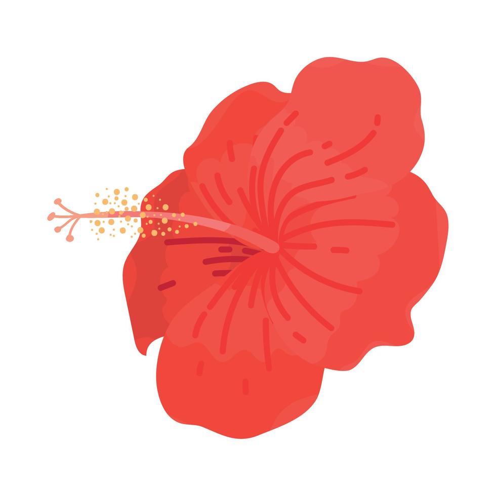 icona del fiore di ibisco tropicale vettore