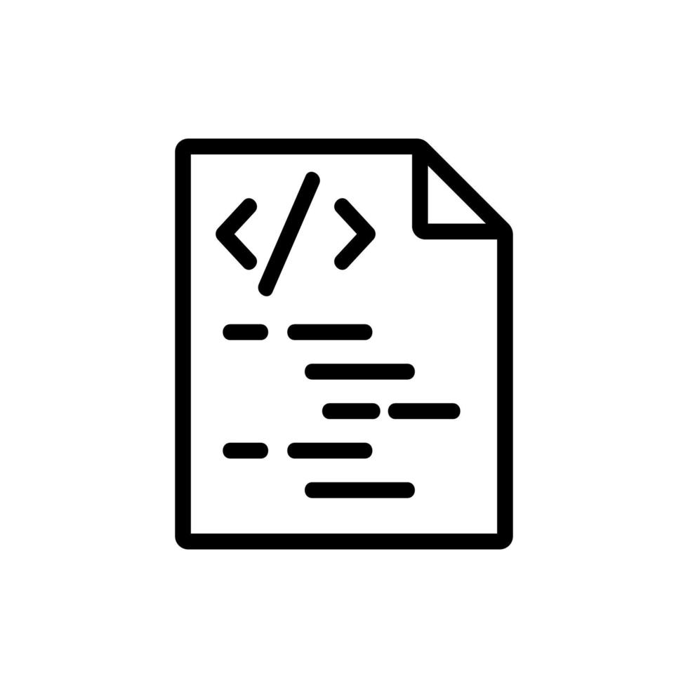 vettore icona programmazione codice. illustrazione del simbolo del contorno isolato