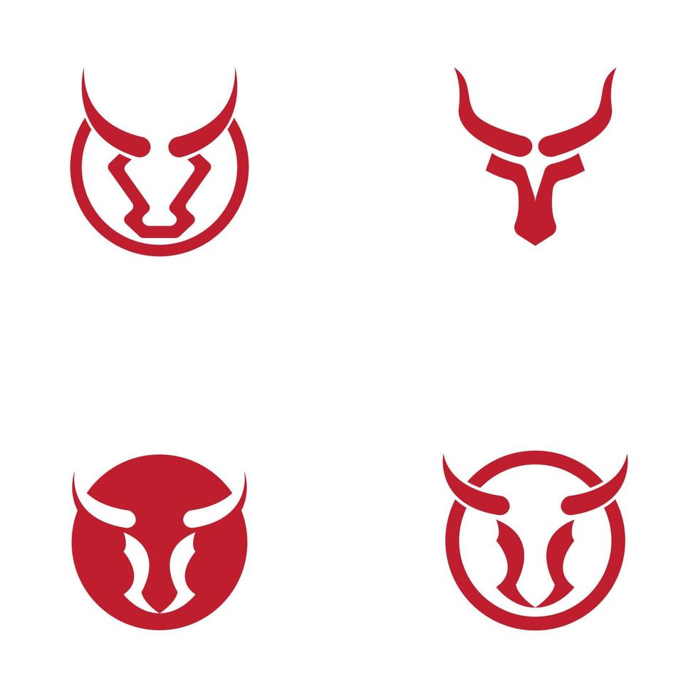 illustrazione dell'icona di vettore del modello di logo del corno di mucca