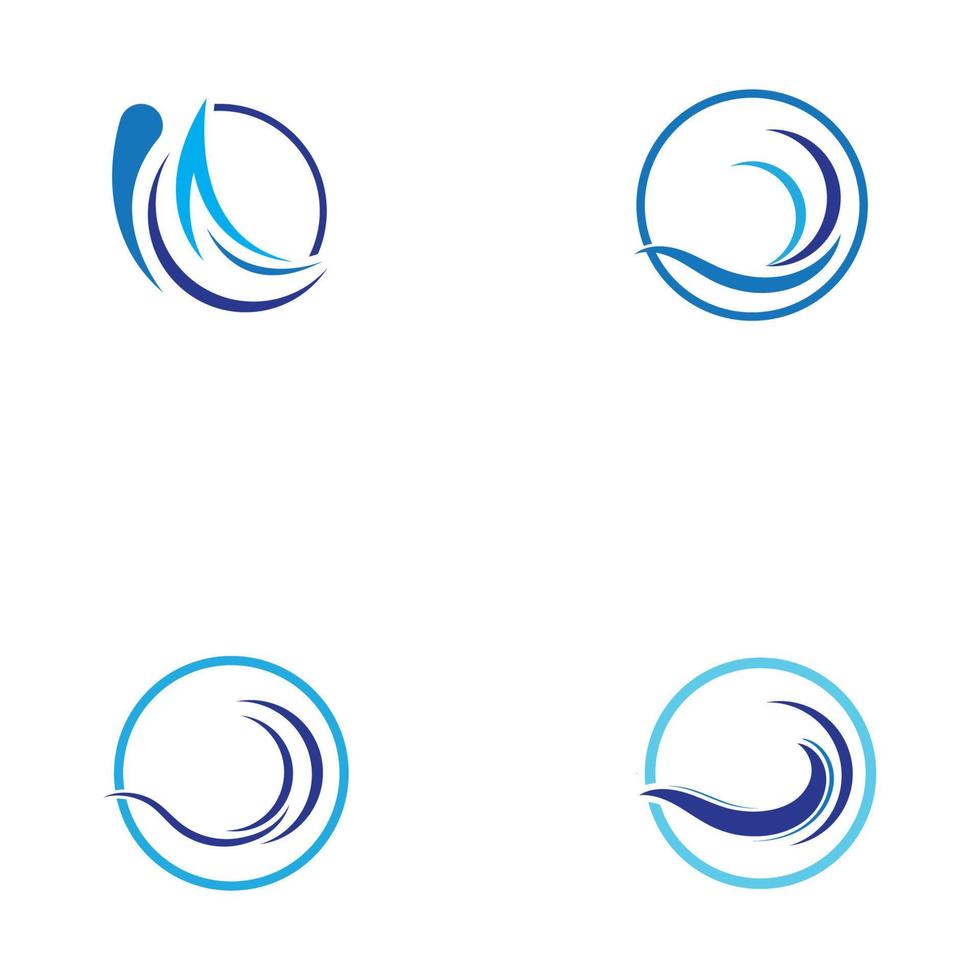 logo dell'onda d'acqua e logo dell'onda del mare o onde d'acqua della spiaggia, con il concetto di design vettoriale. vettore