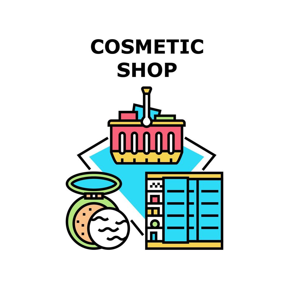 illustrazione a colori del concetto di vettore del negozio di cosmetici