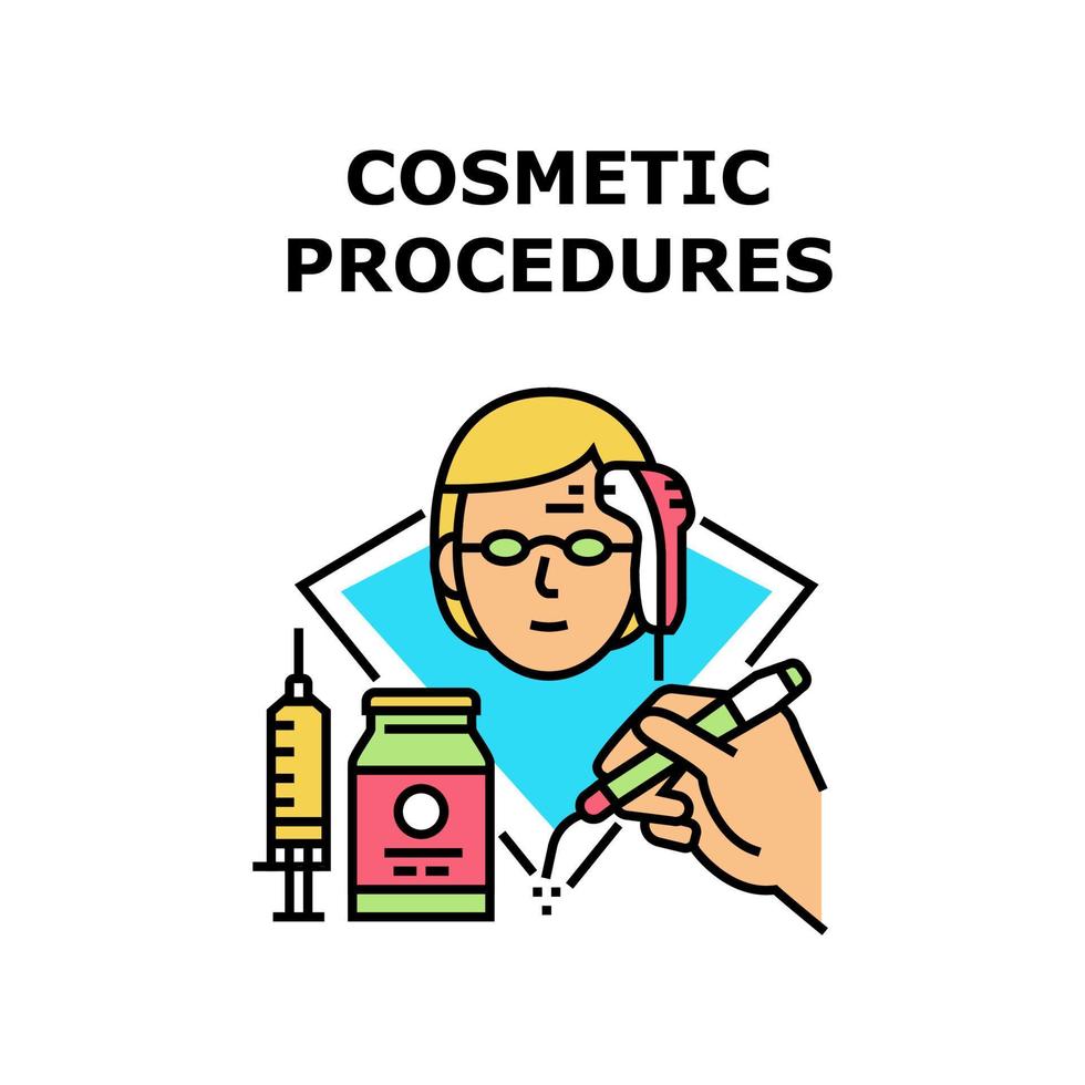 illustrazione a colori del concetto di procedure cosmetiche vettore