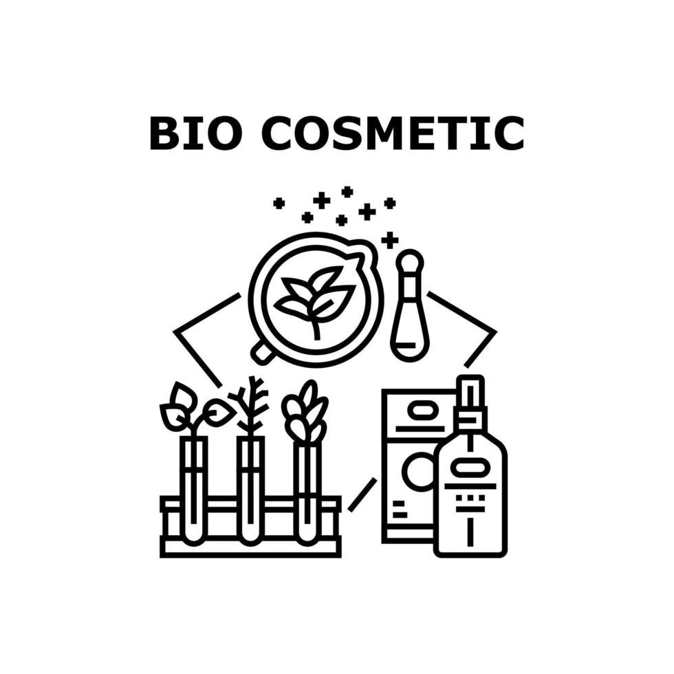 illustrazione nera del concetto di vettore cosmetico bio