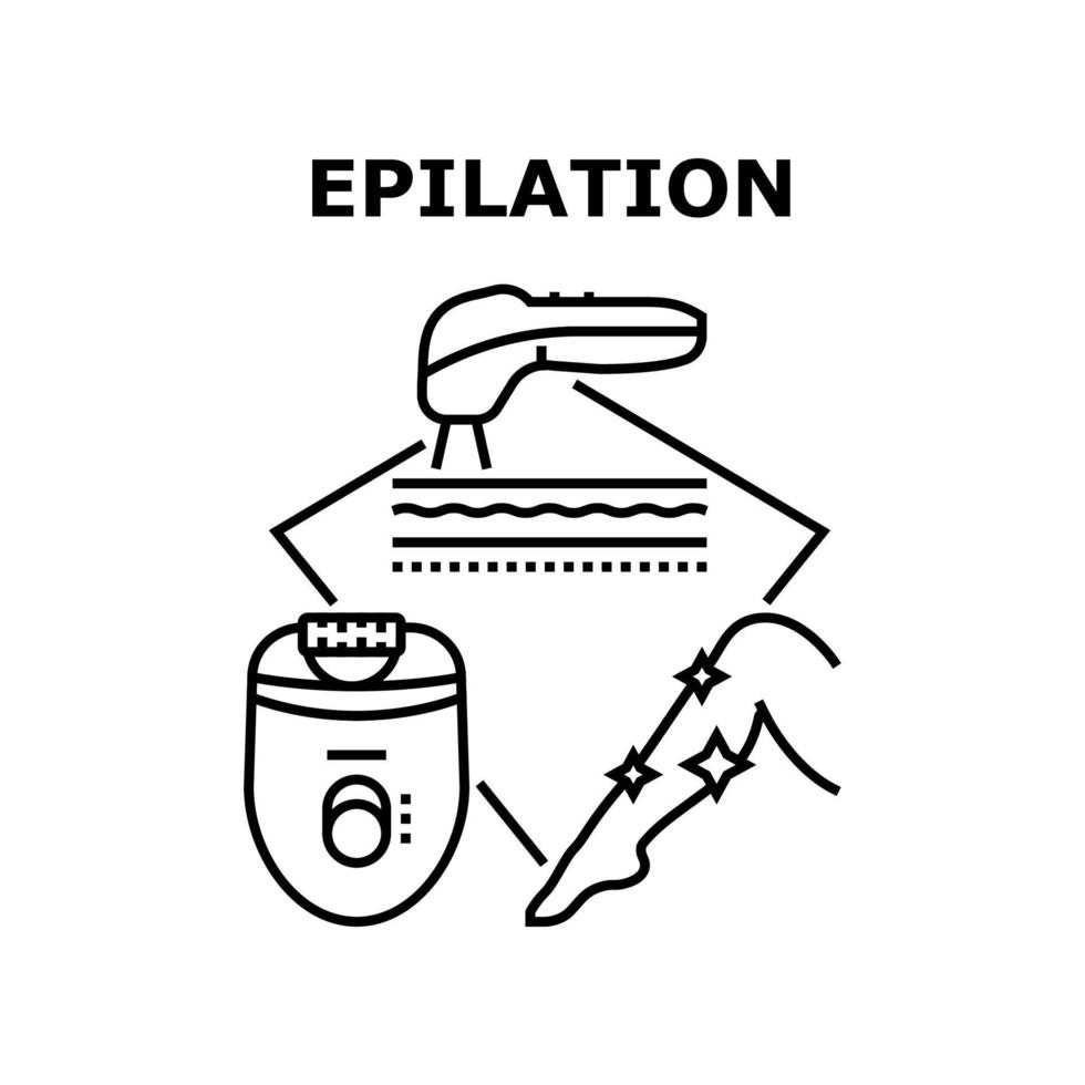 illustrazione nera del concetto di vettore del dispositivo di epilazione