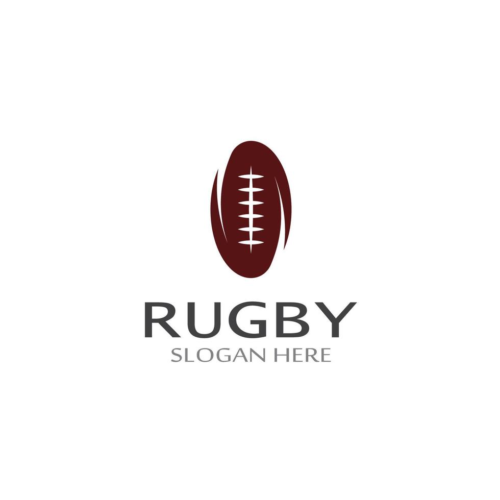 modello di logo di vettore dell'icona di football americano della palla da rugby