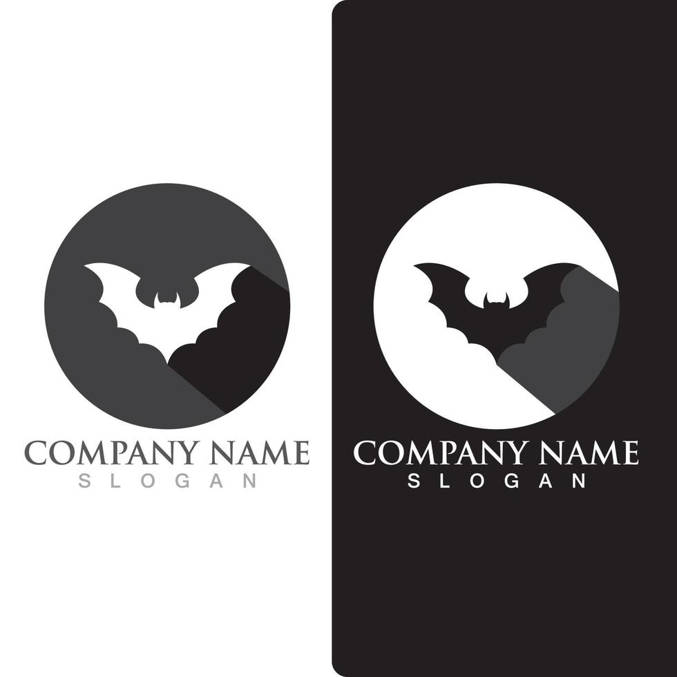 logo animale pipistrello silhouette, animale mammifero volante. vettore