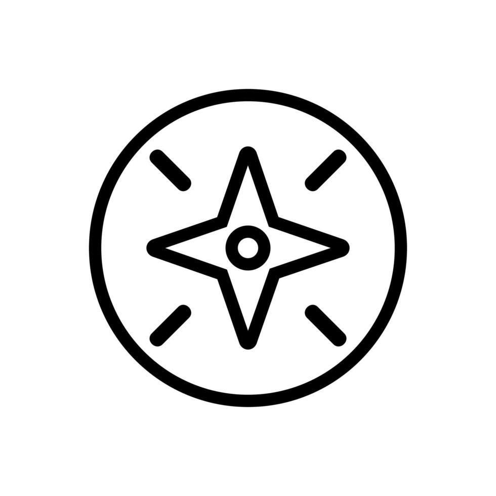 vettore icona bussola. illustrazione del simbolo del contorno isolato