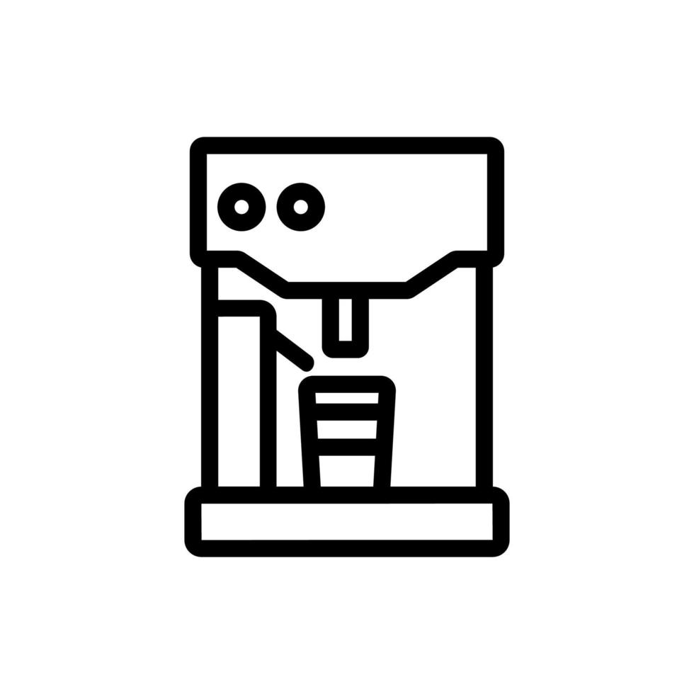 macchina da caffè con illustrazione del contorno vettoriale dell'icona della tazza di carta