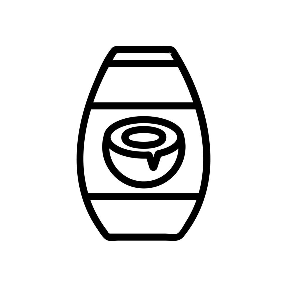 illustrazione del contorno vettoriale dell'icona dello shampoo al cocco