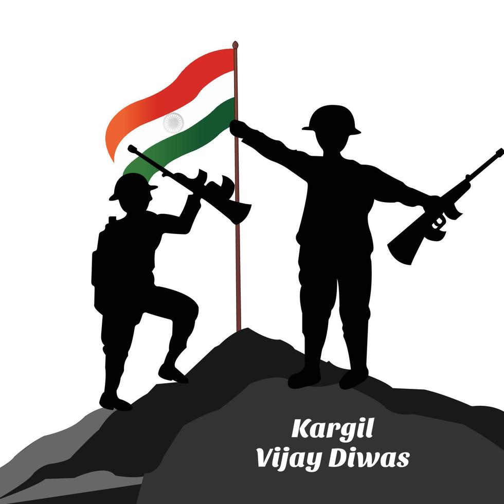 26 luglio kargil vijay diwas per lo sfondo del giorno della vittoria di kargil vettore