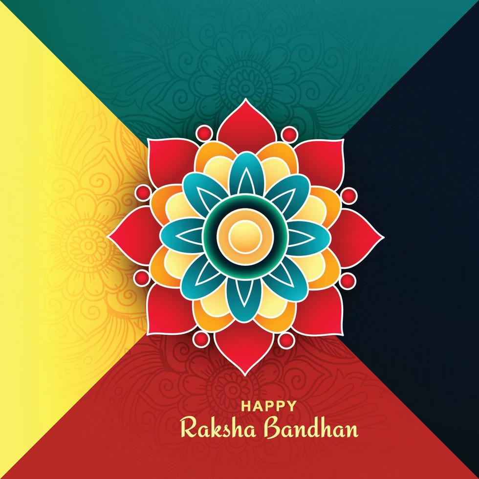 bellissimo rakhi decorativo per il design della carta raksha bandhan del festival indiano vettore