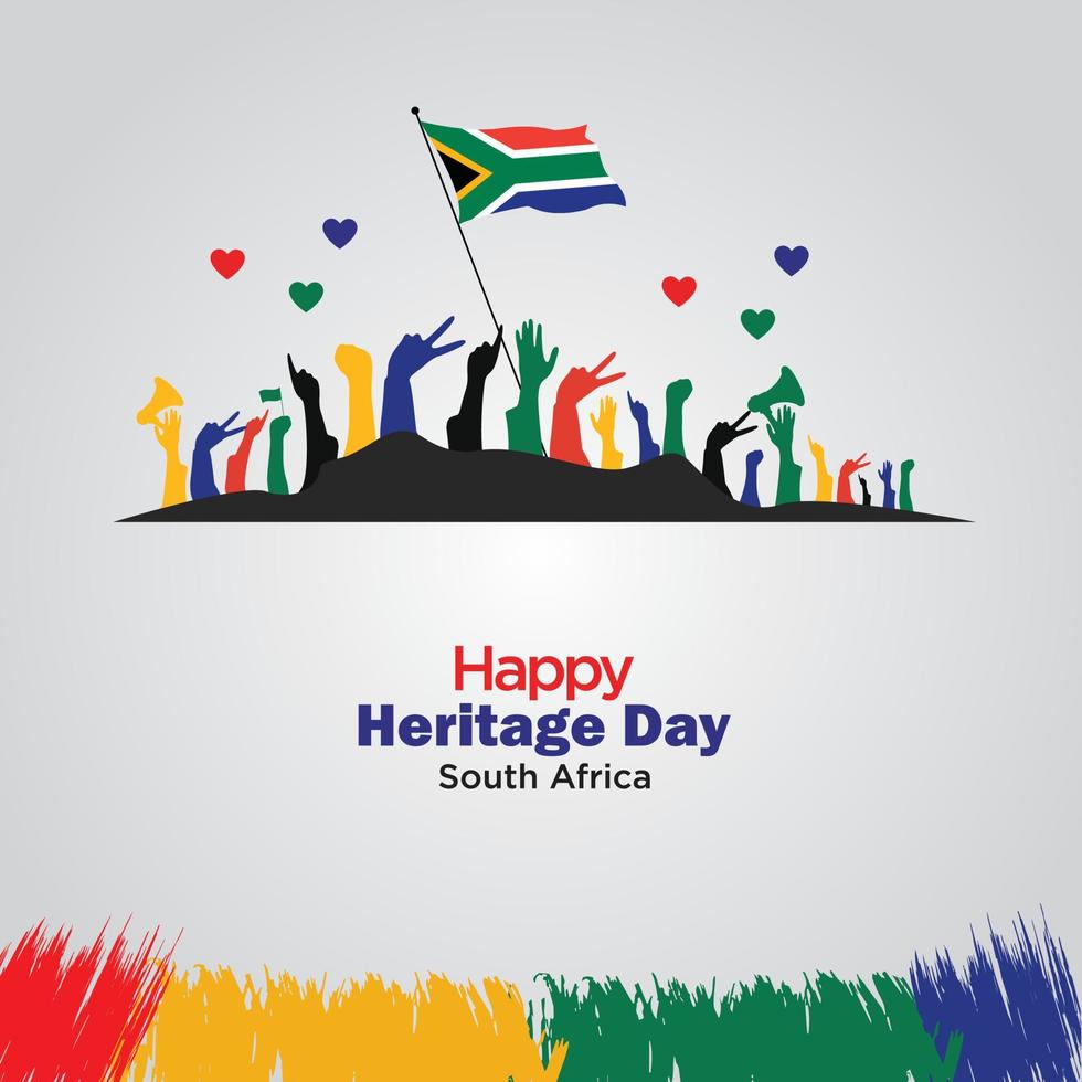Giornata del Patrimonio in Sud Africa. giorno festivo celebrato il 24 settembre. modello per sfondo, banner, carta, poster. illustrazione vettoriale. vettore