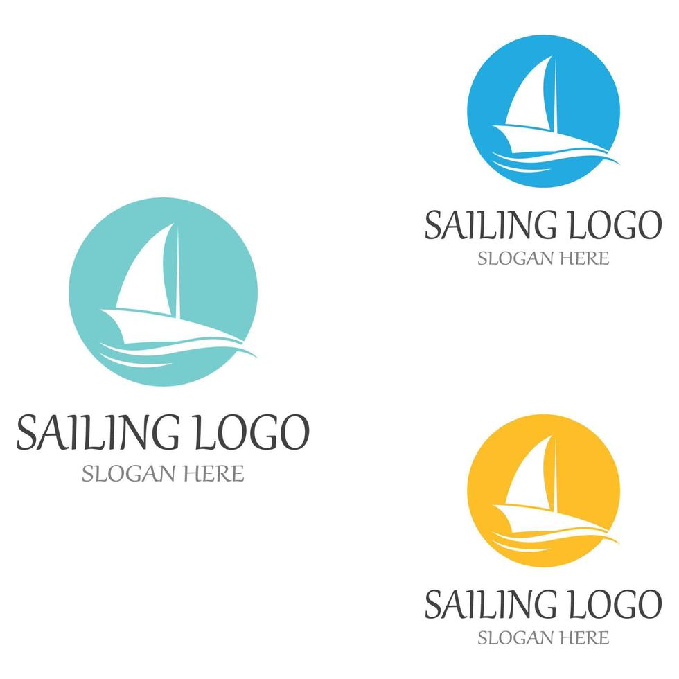 vettore del modello di logo della barca a vela