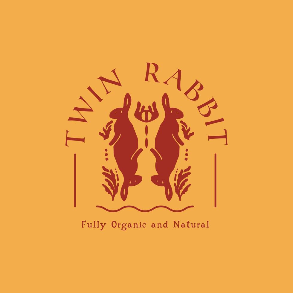disegno del logo vintage del coniglio vettore