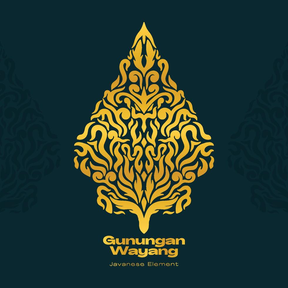 illustrazione giavanese di gunungan wayang vettore