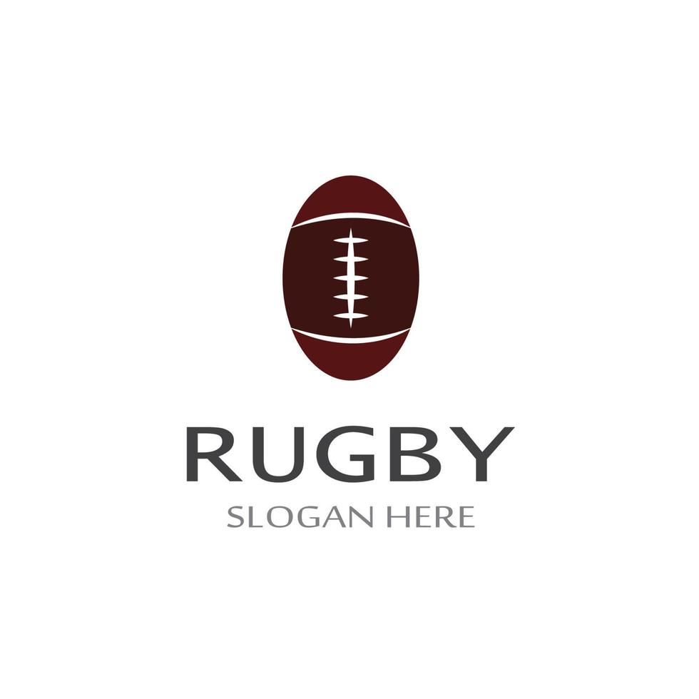 modello di logo di vettore dell'icona di football americano della palla da rugby