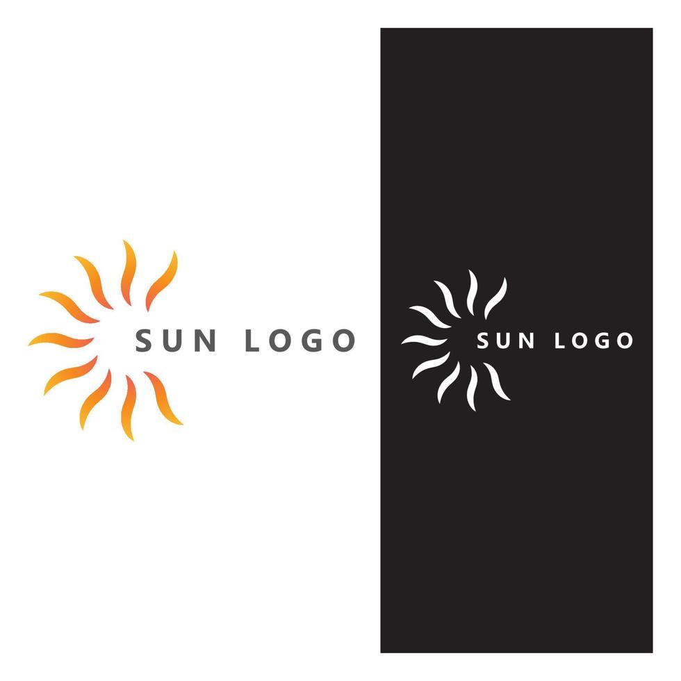 ispirazione per il design del logo tramonto sull'oceano. isolato su sfondo bianco vettore