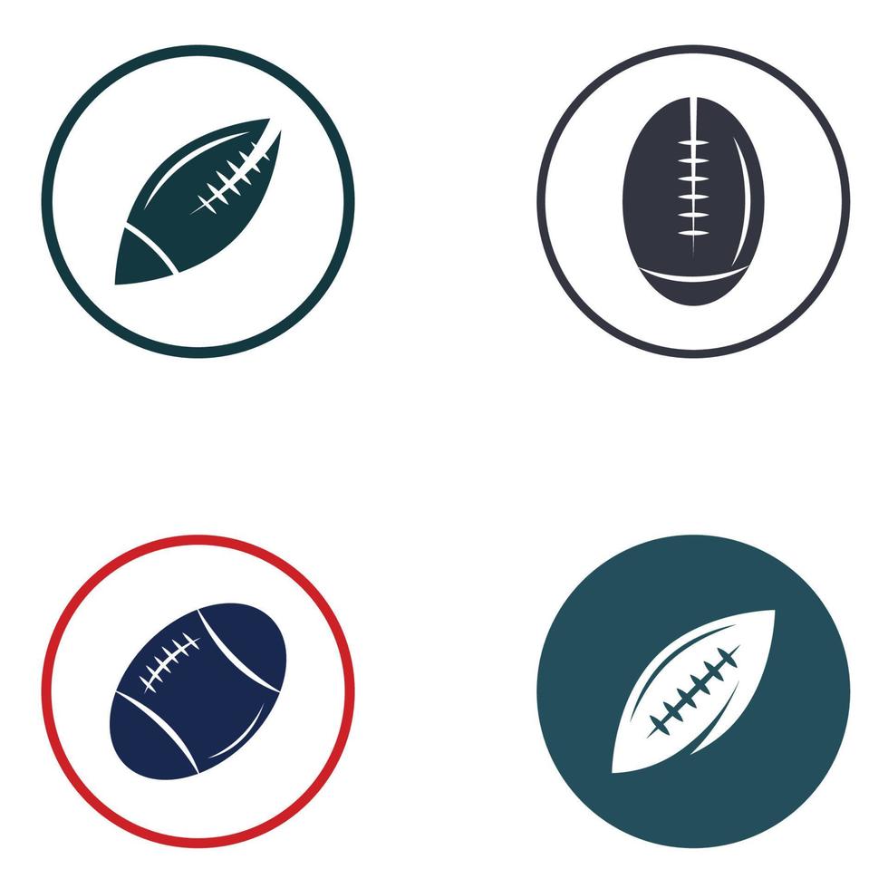 modello di logo di vettore dell'icona di football americano della palla da rugby