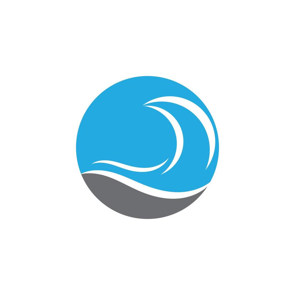 logo dell'onda d'acqua e logo dell'onda del mare o onde d'acqua della spiaggia, con il concetto di design vettoriale. vettore