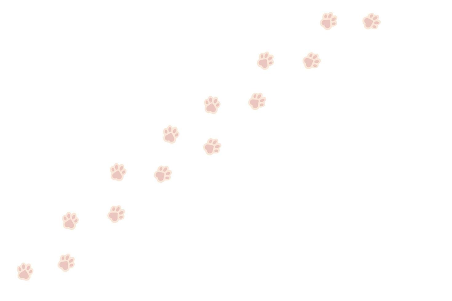 zampa vettore piede stampa impronta di gatto. cane, cucciolo silhouette animale tracce diagonali per magliette, sfondi, motivi, siti Web, design di finestre, biglietti di auguri, stampe per bambini ecc.