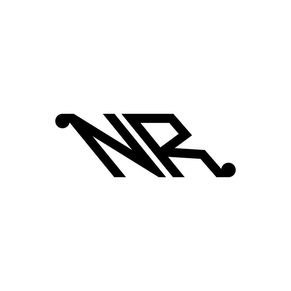 nr lettera logo design creativo con grafica vettoriale