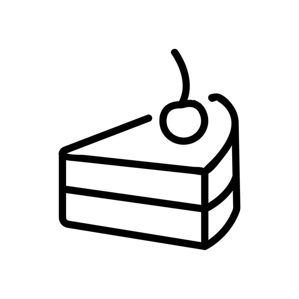 illustrazione del contorno vettoriale dell'icona della torta di ciliegie