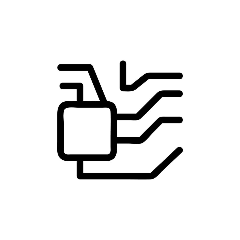 vettore icona chip. illustrazione del simbolo del contorno isolato