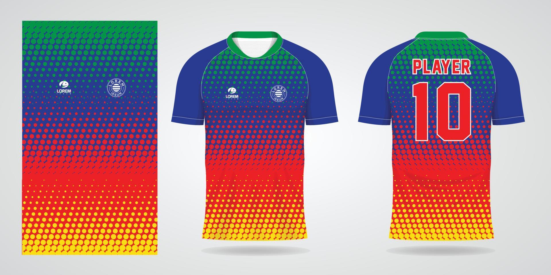 modello di design sportivo in jersey di calcio colorato vettore