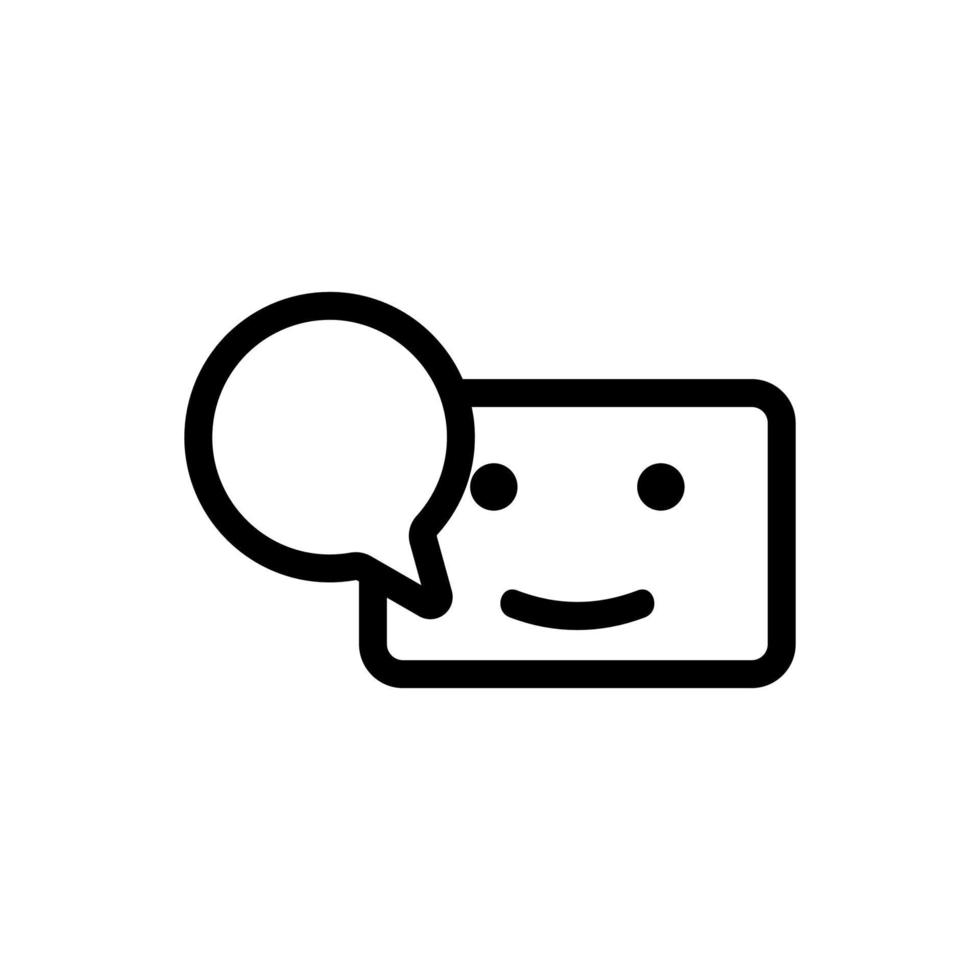 vettore icona chat bot. illustrazione del simbolo del contorno isolato