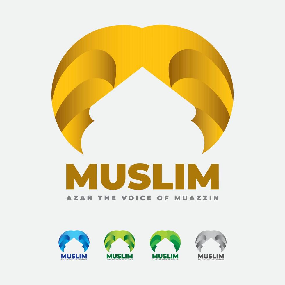 logo della moschea e della preghiera musulmana vettore