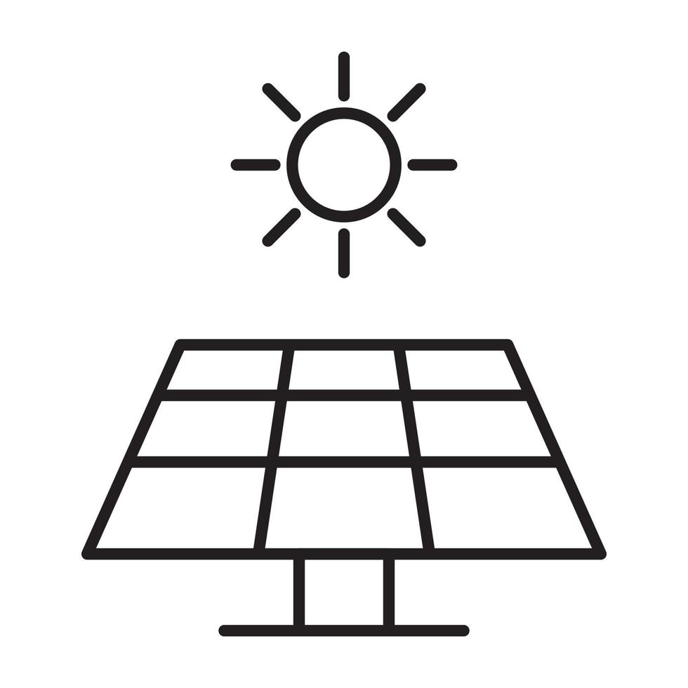 icona di energia solare vettore pannello a energia solare segno per progettazione grafica, logo, sito Web, social media, app mobile, illustrazione dell'interfaccia utente