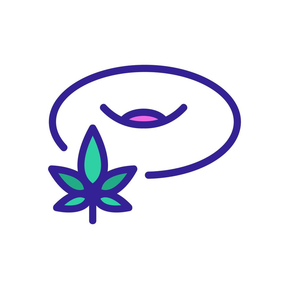 illustrazione del profilo vettoriale dell'icona della ciambella alla cannabis