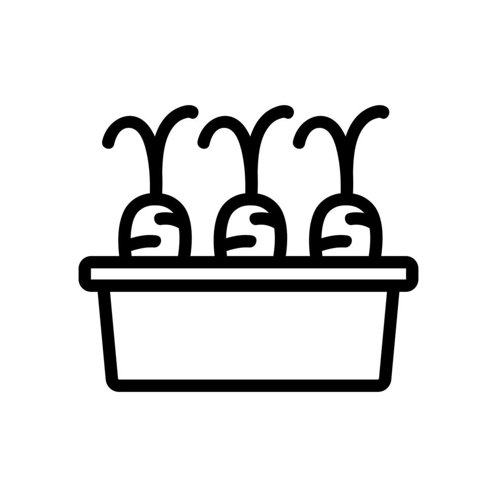 carote in un'illustrazione del profilo di vettore dell'icona della scatola